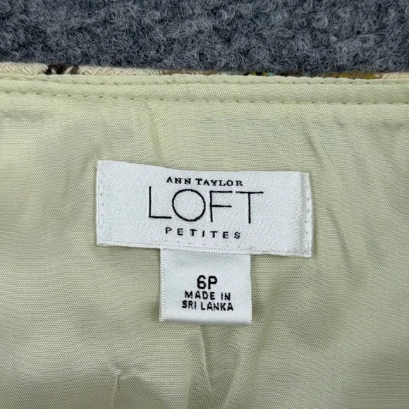 Ann Taylor Loft Petites Wool Blend Plaid Mini Skirt Green Blue Cream Size 6P - Picture 3 of 6